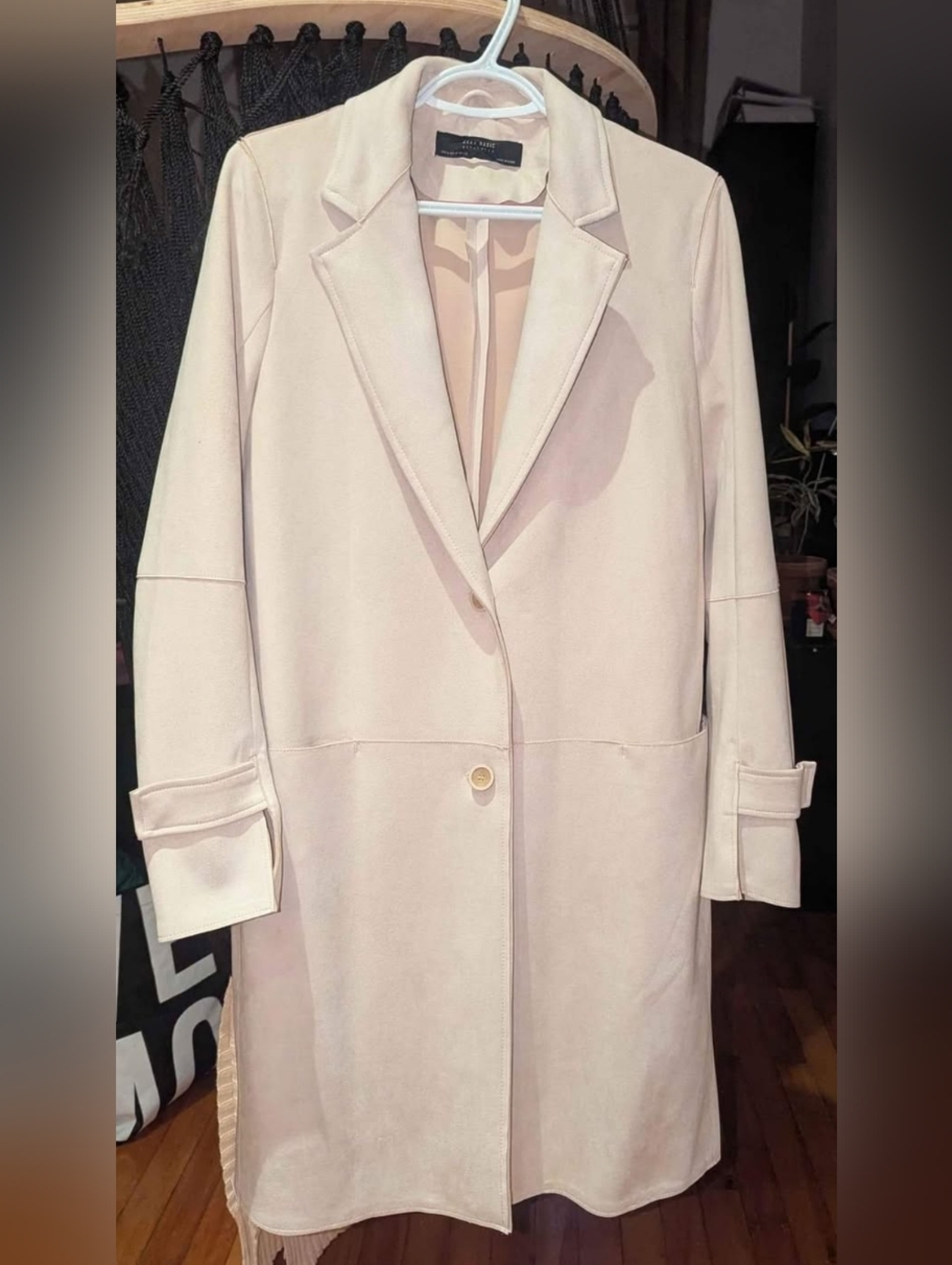 Light Beige Women's Long Trench Coat - Classic Tailored Coat